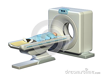 Computerized axial tomography Cartoon Illustration