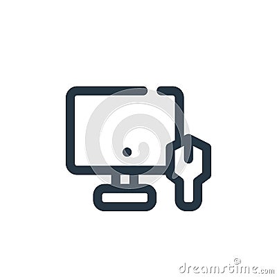 computerized icon vector from labour day concept. Thin line illustration of computerized editable stroke. computerized linear sign Vector Illustration