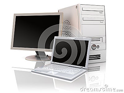 Computers Cartoon Illustration