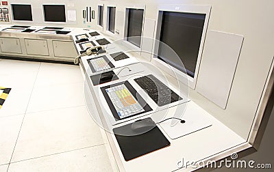 Computers of control panel Editorial Stock Photo