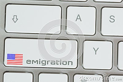 Computers and Emigration America Stock Photo