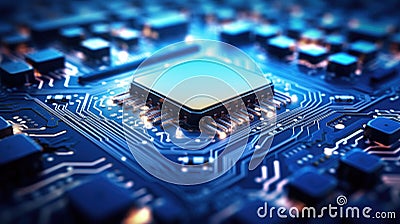Computing processor, CPU, microchip and electronic circuit board. Advanced technology conceptual background Stock Photo