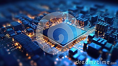 Computing processor, CPU, microchip and electronic circuit board. Advanced technology conceptual background Stock Photo