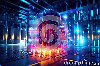 Computing and quantum technology. Generative AI Stock Photo