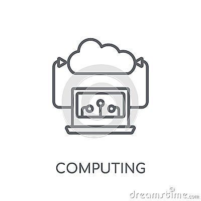 computing technology linear icon. Modern outline computing techn Vector Illustration