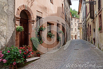 Comunanza, historic town in Marche, Italy Stock Photo