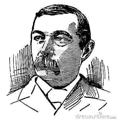 A. Conan Doyle, vintage illustration Vector Illustration