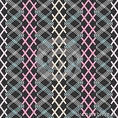 Concatenated X shapes seamless vector pattern Vector Illustration
