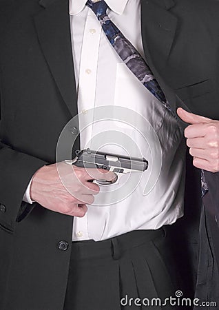 Concealed Weapon, Hand Gun, Pistol, Handgun Stock Photo