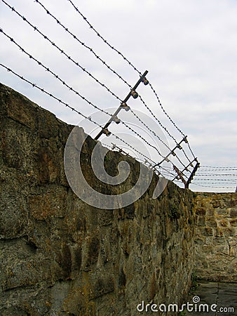 Concentration Camp - barbed wire Editorial Stock Photo