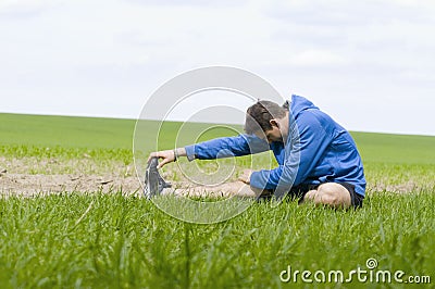 Concentration for stretching Stock Photo