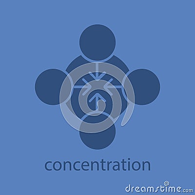 Concentration symbol glyph color icon Vector Illustration