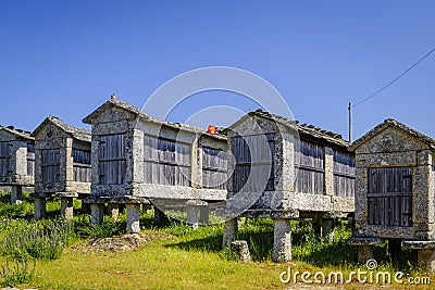 Concentrations of granaries from Beresmo Spain Stock Photo