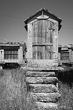 Concentrations of granaries from Beresmo Spain Stock Photo