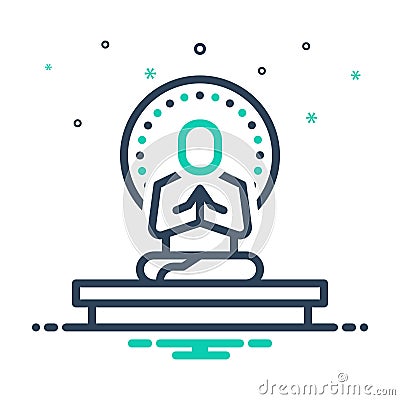 Mix icon for Concentrations, attention and relax Stock Photo