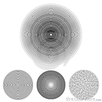 Concentric circle element on a white background Vector Illustration