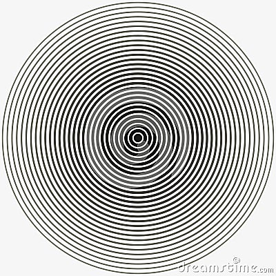 Concentric circle. Illustration for sound wave. Black and white color ring. illustration Stock Photo