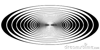 Concentric circle oval resonance waves Vector Illustration