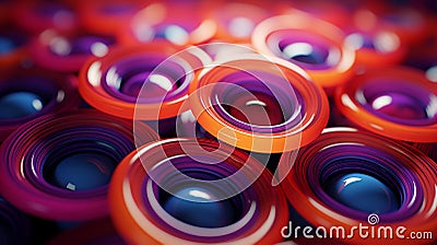 Concentric Circles in Abstract Art: Exploring Size, Color, and Opacity Stock Photo