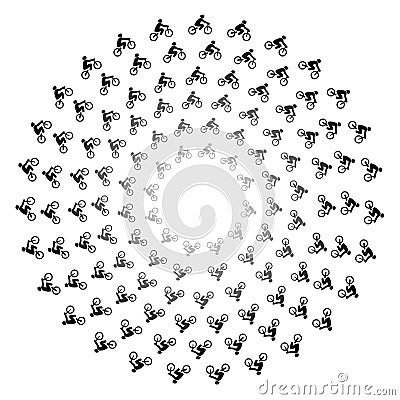 Concentric circles of bicycles Vector Illustration