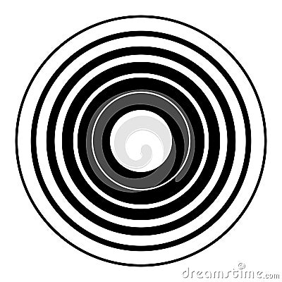 Concentric circles geometric element. Radial, radiating circular Vector Illustration