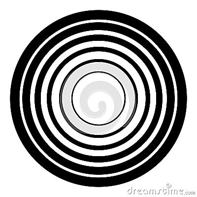 Concentric circles geometric element. Radial, radiating circular Vector Illustration