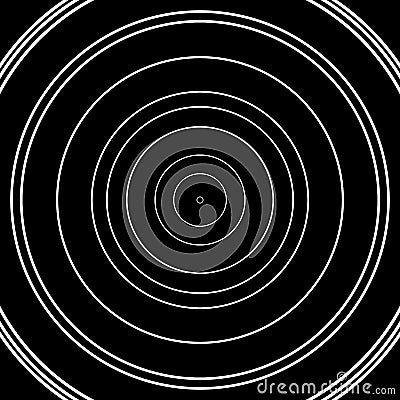 Concentric circles pattern. Abstract monochrome-geometric illust Vector Illustration