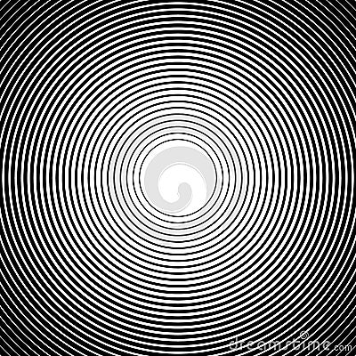 Concentric circles, radial lines patterns. Monochrome abstract Vector Illustration
