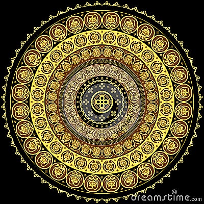 Concentric circular ornament Vector Illustration