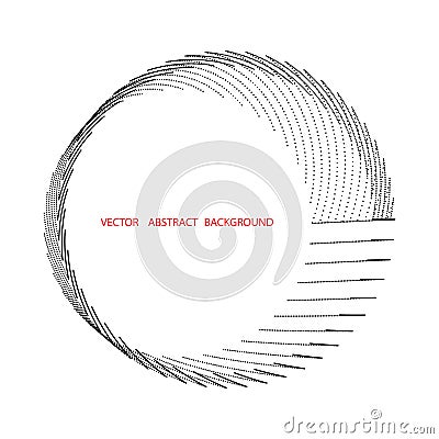 Concentric circulating, circle line and point. Abstract vortex line and dot background. Vector Illustration