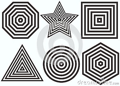 Concentric figures. Vector illustration. Vector Illustration