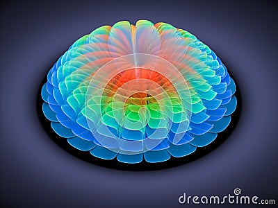 Concentric Flower Center, fractal abstract background Stock Photo