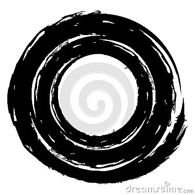 Concentric / grungy circular circle element. Radial, radiating textured / circular, circle shape Vector Illustration