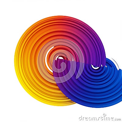 Concentric, layered circular patterns create a 3D effect, displaying a gradient of Stock Photo