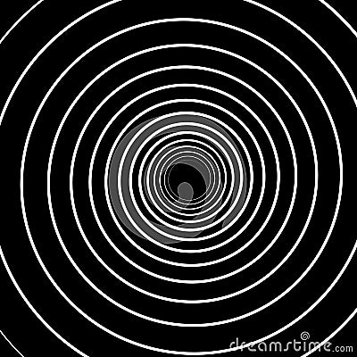 Concentric Lines. Spiral Background. Volute Hypnosis Circular Vector Illustration