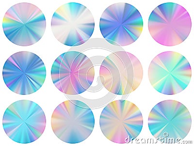 Concentric metallic gradient ux button elements Vector Illustration