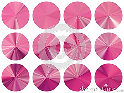 Concentric metallic gradient ux button elements Vector Illustration