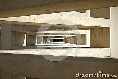 Concentric rectangles in spiral. Abstract architecture background. Stock Photo