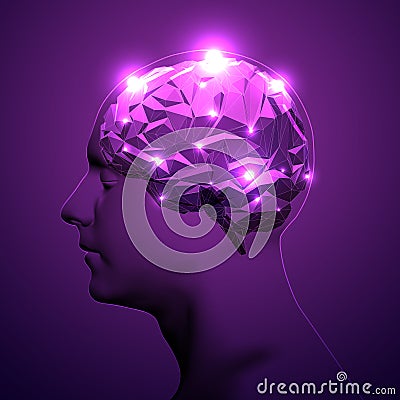 Concept of Active Human Brain Vector Illustration