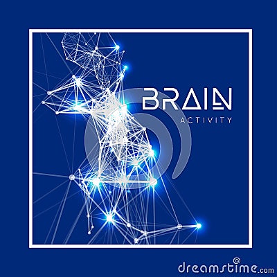 Concept of an Active Human Brain Vector Illustration