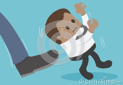 African businessman being kicked out Vector Illustration