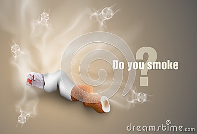 The concept of anti-smoking.cigare tte butts Vector Illustration