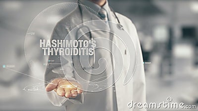 Doctor holding in hand Hashimoto`s Thyroiditis Stock Photo