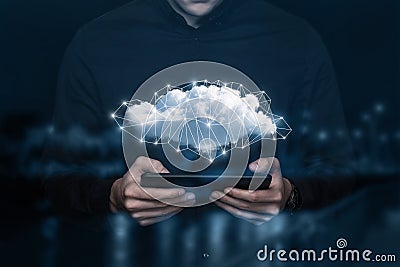 Concept of archiving in cloud computing Stock Photo