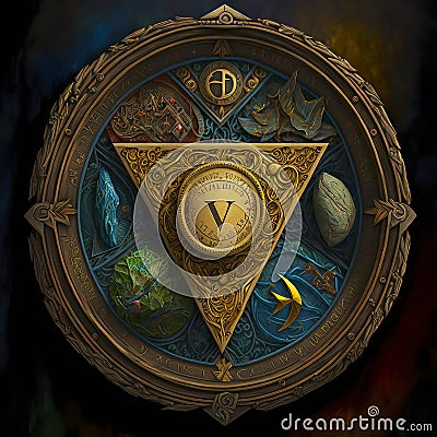 Concept Art Ancient Magical Talisman Stock Photo