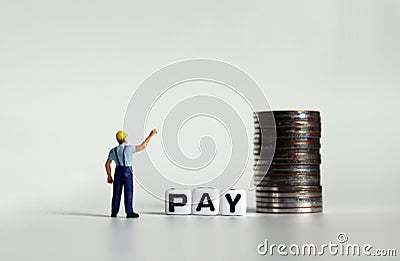 The concept of asking for a wage increase. Stock Photo
