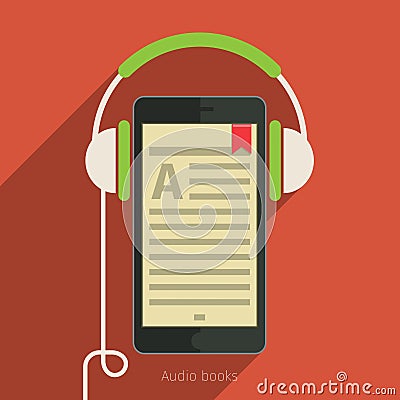 Concept of audio book Vector Illustration