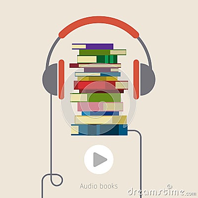 Concept of audio book Vector Illustration