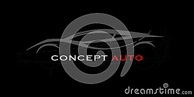 Concept auto sports car motor vehicle vector logo silhouette Vector Illustration