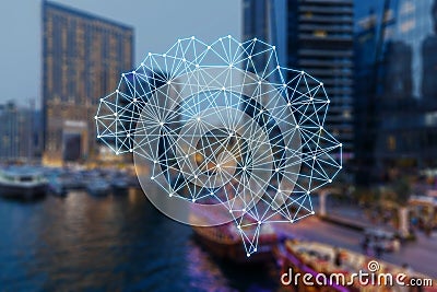 The concept of Autonomous things and smart city Stock Photo